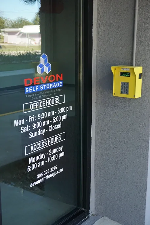 Secure keypad entry system for self storage facility access